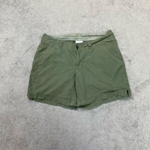 Columbia Womens Flat Front Cotton Ivy Outdoor Hiking Shorts Green Size 8 NWOT
